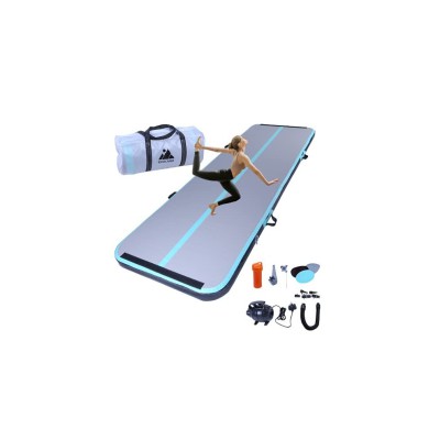 EVOLAND 3M Inflatable Gymnastics Mat Tumbling Mat, 10cm Thick Air Floor Practice Gymnastics Workout Mat Practice for Home Use, Beach, Park Exerci 